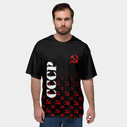 Футболка оверсайз мужская Серп и молот - ссср - паттерн, цвет: 3D-принт — фото 2