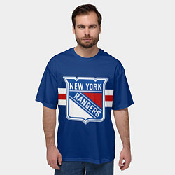 Футболка оверсайз мужская Нью-Йорк Рейнджерс форма, цвет: 3D-принт — фото 2