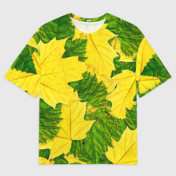 Мужская футболка оверсайз Осенние кленовые листья