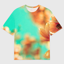 Футболка оверсайз мужская Цветы - арт, цвет: 3D-принт