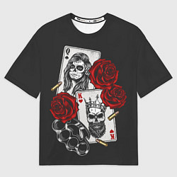 Футболка оверсайз мужская Игральные карты в стиле гангстеров, цвет: 3D-принт