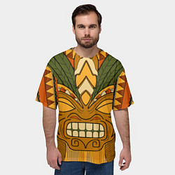 Футболка оверсайз мужская Polynesian tiki ANGRY, цвет: 3D-принт — фото 2