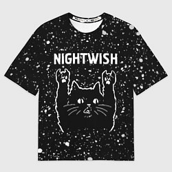 Футболка оверсайз мужская Группа Nightwish и Рок Кот, цвет: 3D-принт
