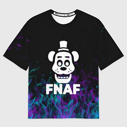 Футболка оверсайз мужская Five Nights At Freddys - огонь неон, цвет: 3D-принт