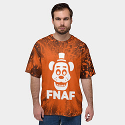 Футболка оверсайз мужская Five Nights At Freddys - вспышка молнии, цвет: 3D-принт — фото 2