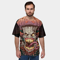 Футболка оверсайз мужская Злые грибы монстры, цвет: 3D-принт — фото 2
