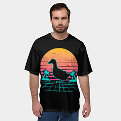 Футболка оверсайз мужская Ретро утка, цвет: 3D-принт — фото 2
