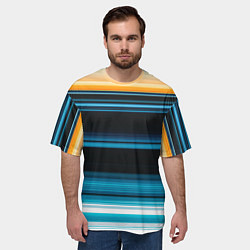 Футболка оверсайз мужская Градиент восход солнца, цвет: 3D-принт — фото 2