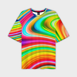 Футболка оверсайз мужская Rainbow colors, цвет: 3D-принт