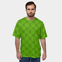 Футболка оверсайз мужская Круглые абстрактные узоры, цвет: 3D-принт — фото 2