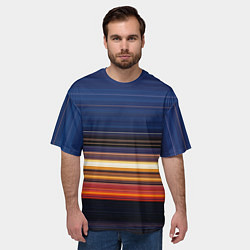 Футболка оверсайз мужская Градиент вечерний закат, цвет: 3D-принт — фото 2