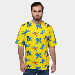 Футболка оверсайз мужская Мультяшные птицы, цвет: 3D-принт — фото 2