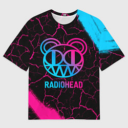 Футболка оверсайз мужская Radiohead - neon gradient, цвет: 3D-принт