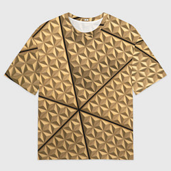 Мужская футболка оверсайз Абстрактное металлическое покрытие - Золотой