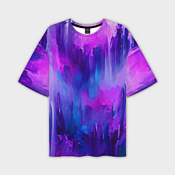 Мужская футболка оверсайз Purple splashes