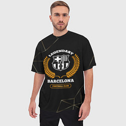 Футболка оверсайз мужская Barcelona - legendary football club на темном фоне, цвет: 3D-принт — фото 2