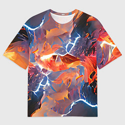 Футболка оверсайз мужская Fire thunder, цвет: 3D-принт