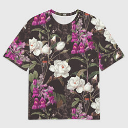 Футболка оверсайз мужская Цветы Ночные Розы, цвет: 3D-принт