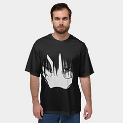 Футболка оверсайз мужская Персонаж аниме взгляд, цвет: 3D-принт — фото 2
