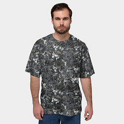 Футболка оверсайз мужская Темно серый графитовый с текстурой камня, цвет: 3D-принт — фото 2