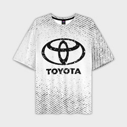 Футболка оверсайз мужская Toyota с потертостями на светлом фоне, цвет: 3D-принт