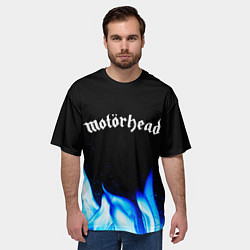 Футболка оверсайз мужская Motorhead blue fire, цвет: 3D-принт — фото 2