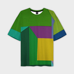 Мужская футболка оверсайз Абстрактный случайный набор геометрических фигур -