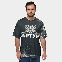 Футболка оверсайз мужская Артур зубастый волк, цвет: 3D-принт — фото 2