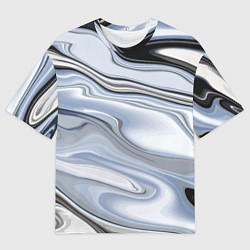 Мужская футболка оверсайз Серебристая поверхность воды