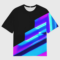 Футболка оверсайз мужская Яркие неоновые линии, цвет: 3D-принт