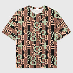 Мужская футболка оверсайз Коричневый узор Математика темный фон