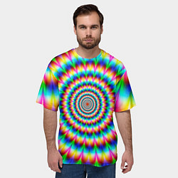 Футболка оверсайз мужская Радужная оптическая иллюзия, цвет: 3D-принт — фото 2