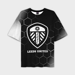 Мужская футболка оверсайз Leeds United sport на темном фоне