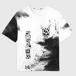 Футболка оверсайз мужская Sex Pistols и рок символ на светлом фоне, цвет: 3D-принт