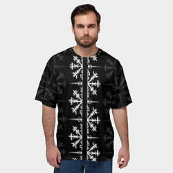 Футболка оверсайз мужская Скандинавский компас Вегвизир, цвет: 3D-принт — фото 2