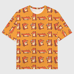 Футболка оверсайз мужская Лисички - такие лисички, цвет: 3D-принт