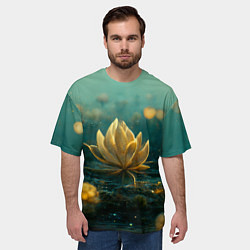 Футболка оверсайз мужская Золотой лотос, цвет: 3D-принт — фото 2