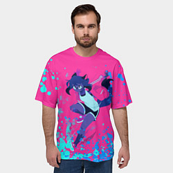 Футболка оверсайз мужская Митиру Кагэмори арт - Совершенно новое животное, цвет: 3D-принт — фото 2