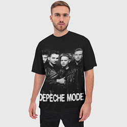 Футболка оверсайз мужская Depeche Mode - black & white portrait, цвет: 3D-принт — фото 2