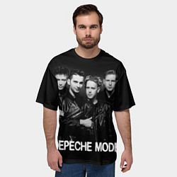 Футболка оверсайз мужская Depeche Mode - black & white portrait, цвет: 3D-принт — фото 2