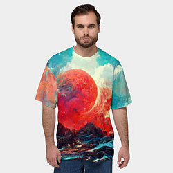 Футболка оверсайз мужская Огненный шторм, цвет: 3D-принт — фото 2
