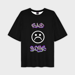 Мужская футболка оверсайз Sad boys лого