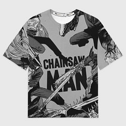Футболка оверсайз мужская Chainsaw man comix, цвет: 3D-принт