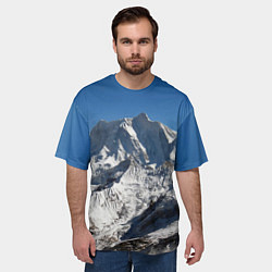 Футболка оверсайз мужская Канченджанга, Гималаи, 8 586 м, цвет: 3D-принт — фото 2
