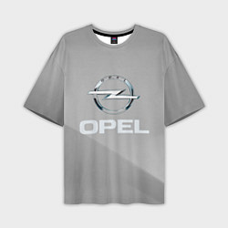 Мужская футболка оверсайз Opel - серая абстракция