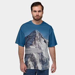 Футболка оверсайз мужская Каракорум, К2, Чогори, 8614 м - вторая по высоте, цвет: 3D-принт — фото 2