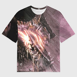 Мужская футболка оверсайз Берсерк Гатс В Доспехах Извергает Огонь