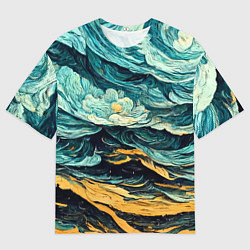 Мужская футболка оверсайз Пейзаж в стиле Ван Гога