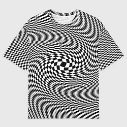 Футболка оверсайз мужская Гипнотическая спираль - оптическая иллюзия, цвет: 3D-принт