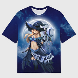 Мужская футболка оверсайз Молодая ведьма в полнолуние